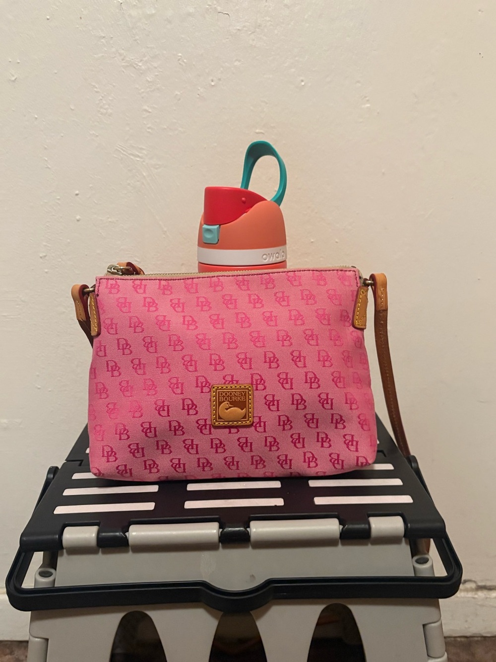 Vintage Dooney & Bourke Pink Signature Crossbody Bag
